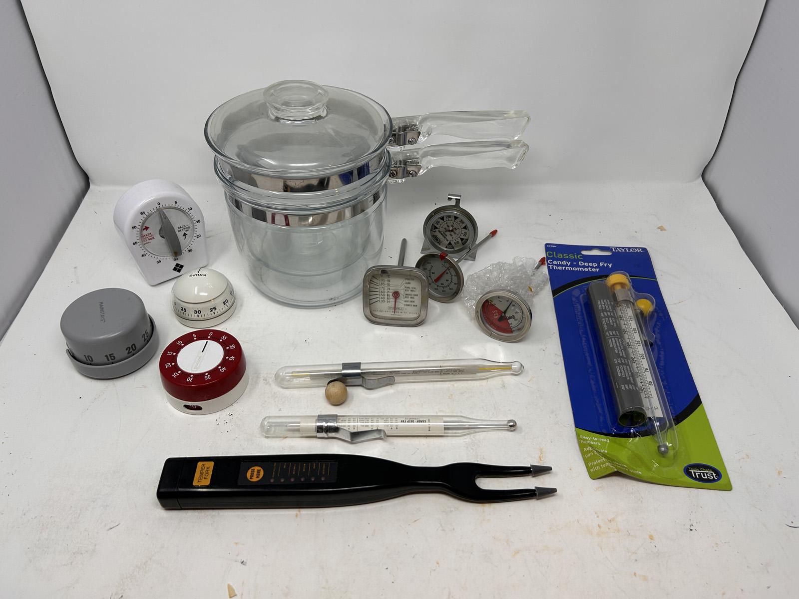 Pyrex Timer For the Baker or Candy Maker: Pyrex Glass Double Boiler, Timers ...