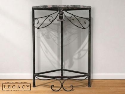 Wedge It In There Wrought Iron Corner Console Table 