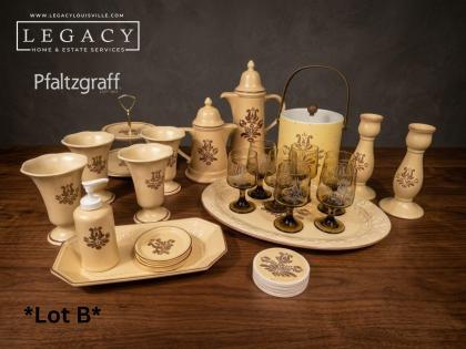 Pfaltzgraff Village Pattern Hostess Lot B Coffee Pots, Goblets, Candlesticks