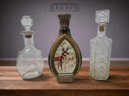 Lot of 3 Vintage Liquor Decanters incl. Beam's Choice Pronghorn Antelope Ceramic