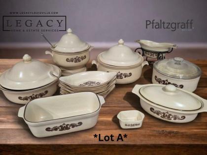 Pfaltzgraff Village Pattern Stoneware Lot A Large Serving Collection