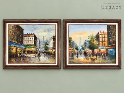 Pair of Framed Paris Street Scenes