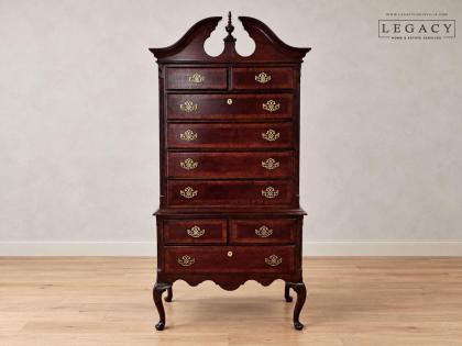 Traditional Dark Wood Highboy Chest