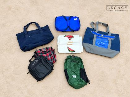 Assorted Travel and Utility Bag Lot with Pyrex Carrier and Eddie Bauer Bags