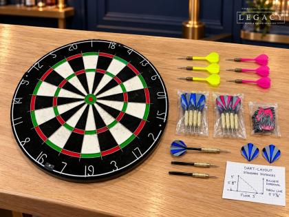 18" Regulation-Style Dartboard with Assorted Darts and Accessories