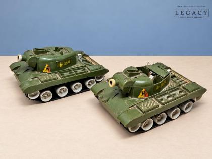 Pair of Remco Light Bulldog Toy Tanks