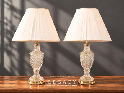 Pair of Glass Urn Table Lamps
