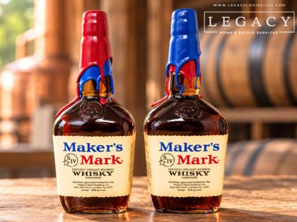 Pair of Maker's Mark Rare Red and Blue Wax Special Edition Kentucky Bourbon