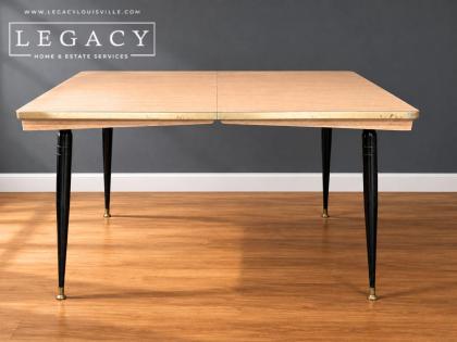 Mid Century Modern Bleached Oak Extension Dining Table