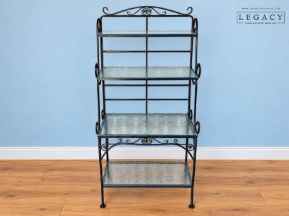 Metal Baker’s Rack with Glass Shelves
