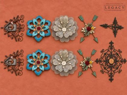 Lot of 10 Boho Metal Wall Decor Pieces