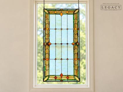 Large Stained Glass Hanging Window Panel