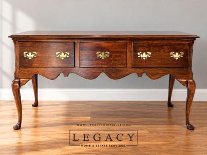 Queen Anne Style Mahogany Sideboard Buffet Server