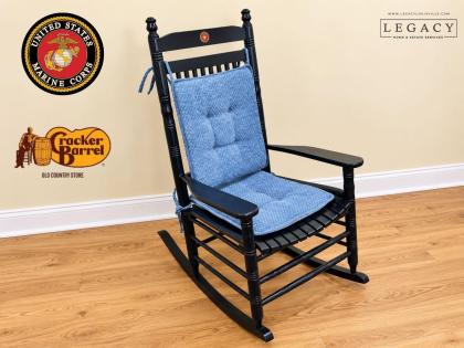 Cracker Barrel U.S. Marine Corps Wooden Rocking Chair