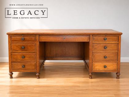 Jasper Desk Co Executive Desk with Pull Out Writing Surface