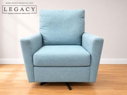 Hughes Furniture Blue Swivel Accent Chair