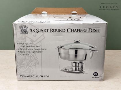 Bakers and Chefs 5-Quart Commercial Grade Stainless Steel Round Chafing Dish