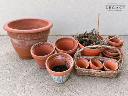 Lot of Terracotta Clay Garden Pots and More