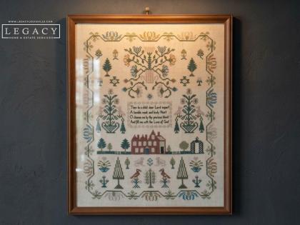 In Stitches Framed Cross-Stitch Sampler