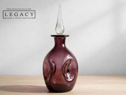 Vintage Amethyst Art Glass Pinch Decanter