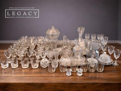It Is All Clear To Me Massive Lot of Vintage Cut & Etched Crystal Glassware Collection