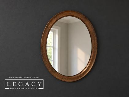 Let Us Take A Moment To Reflect Vintage Oval Gold Leaf Wall Mirror