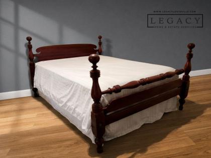 Antique American Empire Mahogany Four-Poster Bed Frame