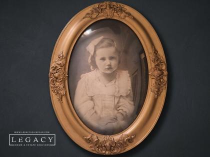 Sweet Child O Mine Antique Oval Bubble Glass Portrait Photo