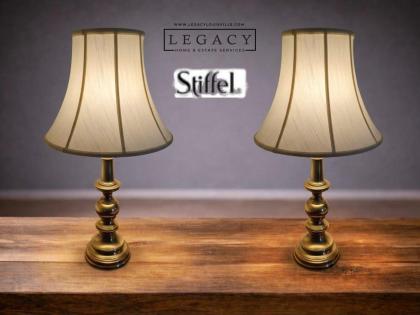 What A Pair of Stiffel Brass Table Lamps with Original Silk Shades