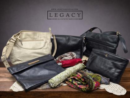What A Bag Lot of Vintage Handbags, Clutches & Silk Scarves