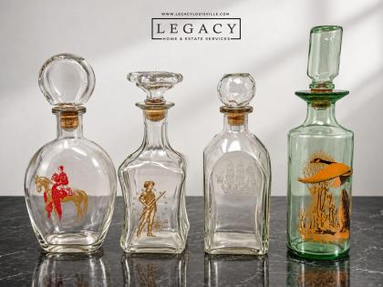 4-Piece Collection of Vintage Kentucky Bourbon & Decorative Whiskey Decanters