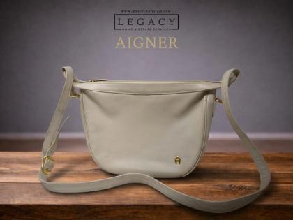 Vintage Etienne Aigner Cream Leather Crossbody Shoulder Bag G