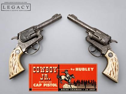 Pair of Vintage Hubley "Texan Jr." Cast Metal Toy Cap Guns