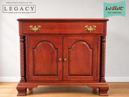 Willett Furniture Solid Cherry Wood Server Sideboard Cabinet