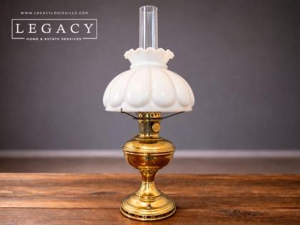 Aladdin Model No 11 Brass Milk Glass Table Lamp