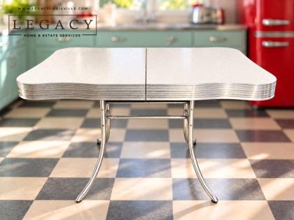 Mid Century 1950s Chrome Retro Diner Style Dining Table