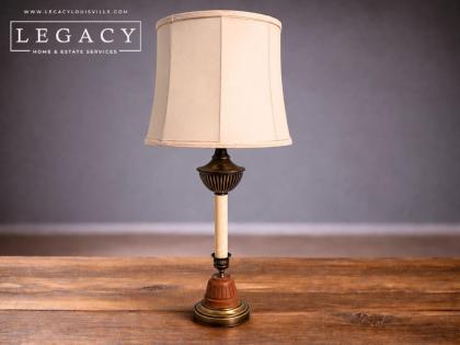 Vintage Brass Candlestick Table Lamp