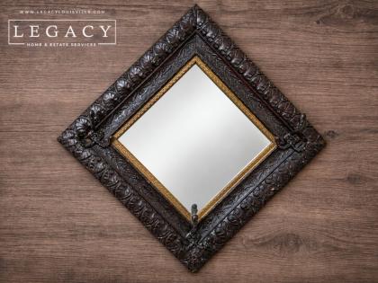 Diamond Hung Wall Mirror with Hooks