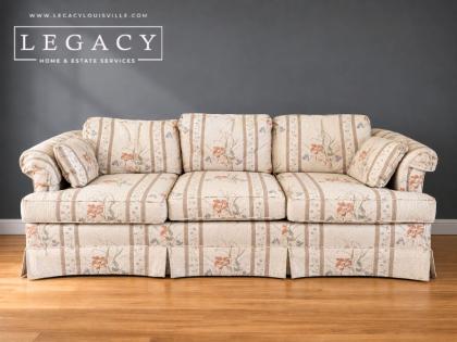 Sherrill Furniture Floral Striped Sofa