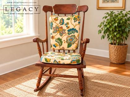 Vintage Solid Wood Rocking Chair with Vibrant Cushion Set
