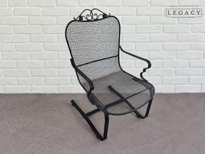 Vintage Wrought Iron Spring Bouncer Patio Chair