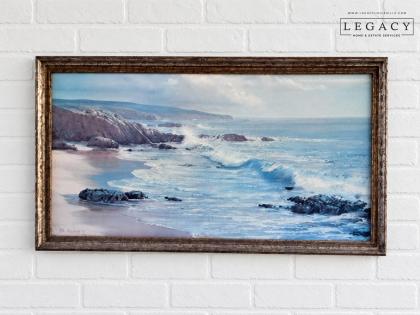Peter Ellenshaw Original Signed Coastal Painting - With Water Damage