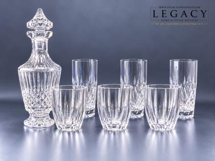 Fancy Crystal Decanter Set with 6 Glasses