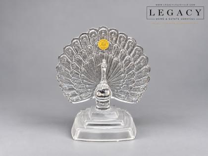 Cristal d'Arques France Crystal Peacock Figurine