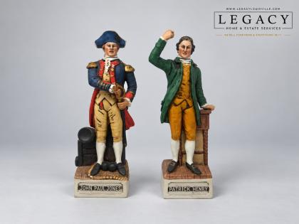 McCormick Americana Porcelain Decanters -- John Paul Jones & Patrick Henry