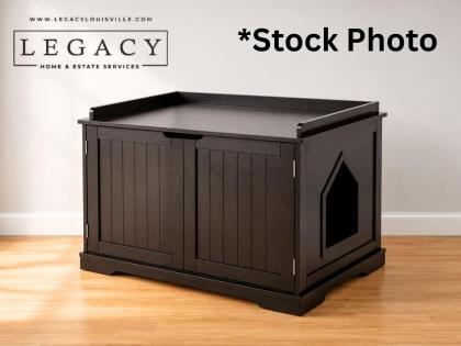 Black Wood Cat Litter Box Enclosure New In Box