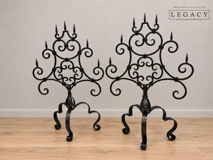 Pair of Metal Candelabras