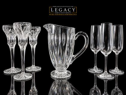 Marquis by Waterford Crystal Lot: Pitcher, 3 Wine Glasses & 3 Champagne Flutes