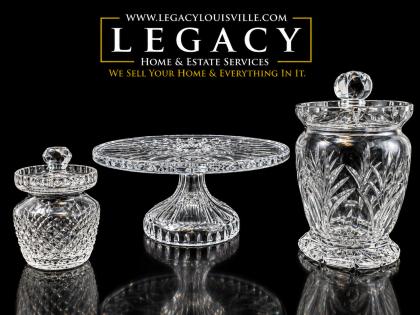 Lot of 3 Crystal Serveware Pieces Incl. Marquis by Waterford Lidded Jar