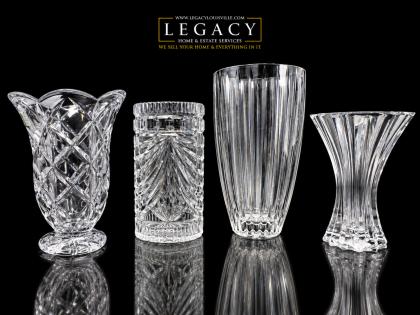 Lot of 4 Crystal Vases Waterford Marquis by Waterford Lead Crystal Collection